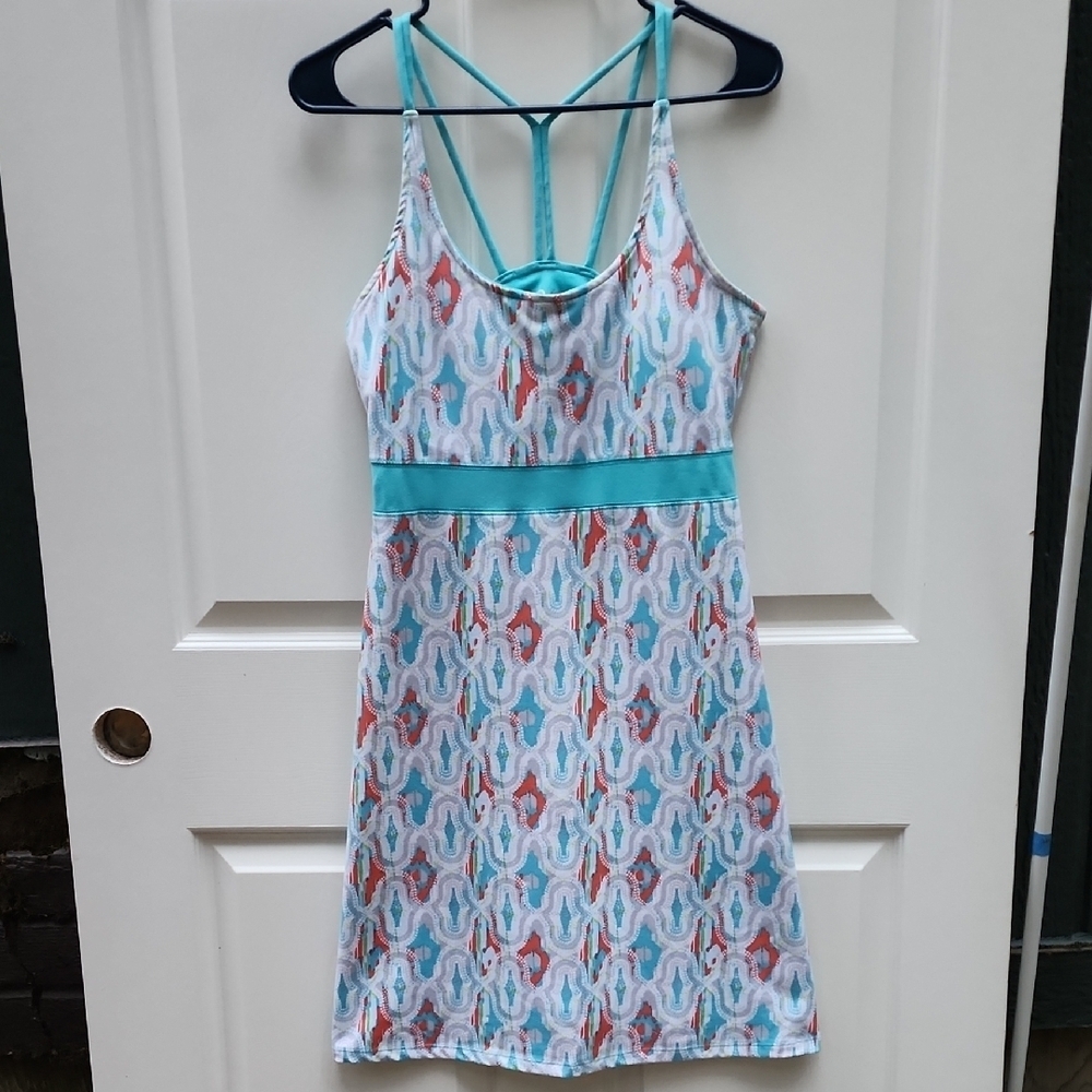 Soybu Medium Turquoise Activewear Athleisure Dress with Padded Shelf Bra